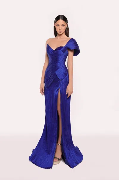 Tarik Ediz Cheri Gown In Blue