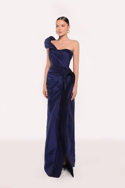 Tarik Ediz Cristina Taffeta Gown In Blue