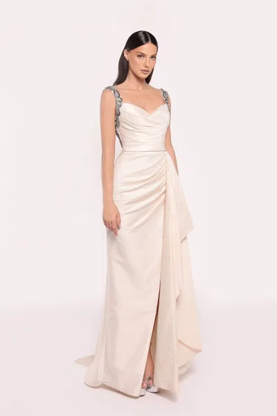 Tarik Ediz Drenna Gown In White