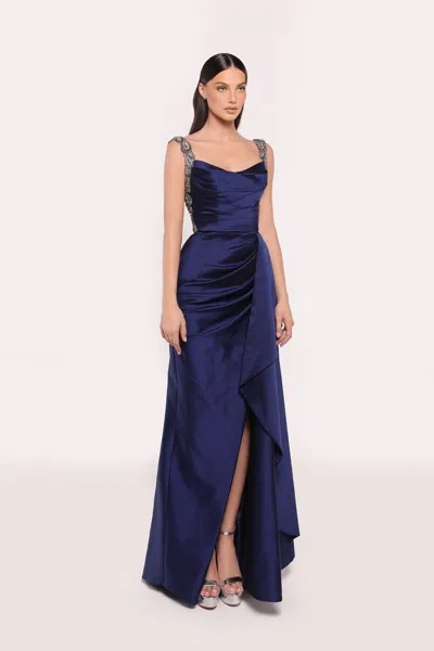 Tarik Ediz Drenna Taffeta Gown In Multi