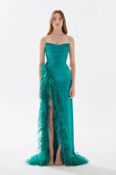 Tarik Ediz Eliza Gown In Green