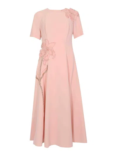 Tarik Ediz Luise Midi Dress 66707 In Pink
