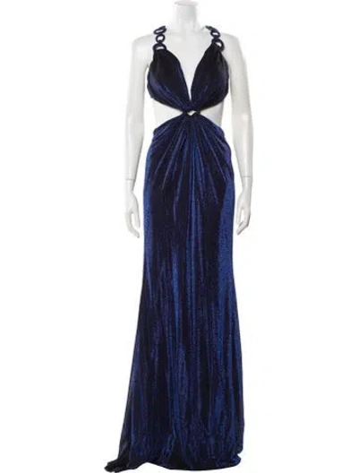 Pre-owned Tarik Ediz Halterneck Long Dress