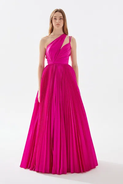Tarik Ediz Holly Taffeta Gown In Pink