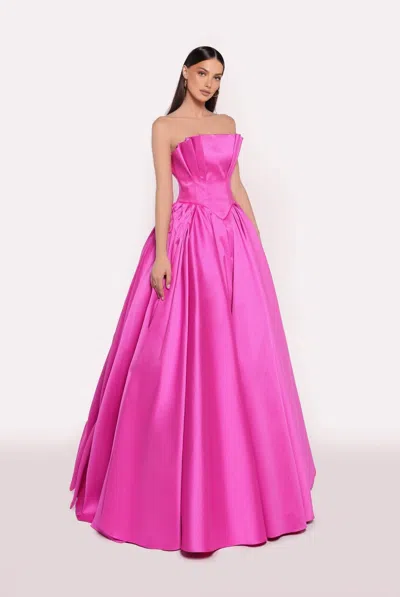 Tarik Ediz Jenia Taffeta Gown In Multi