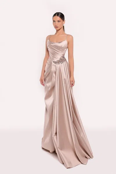 Tarik Ediz Leovel Taffeta Gown In Multi