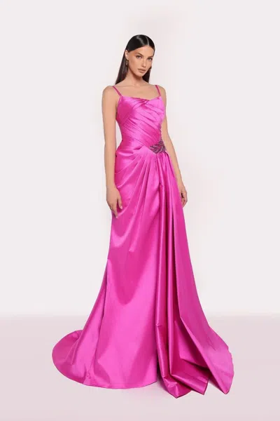 Tarik Ediz Leovel Taffeta Sleeveless Gown In Pink