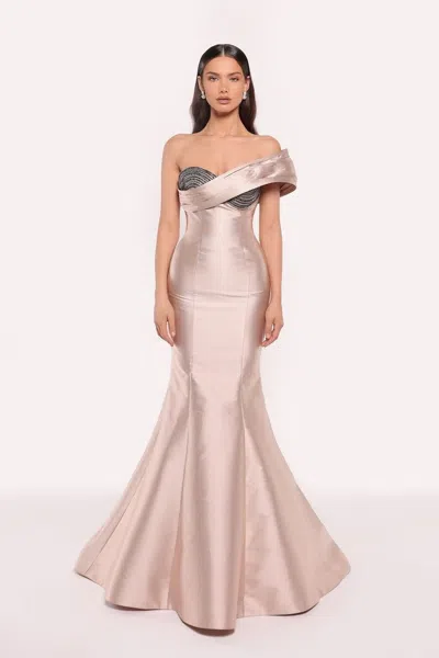 Tarik Ediz Louisa Taffeta Gown In Multi