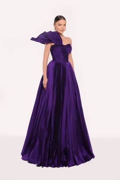 Tarik Ediz Lupen Taffeta Gown In Purple