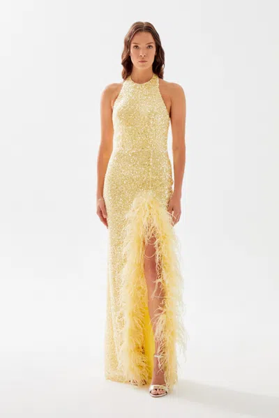 Tarik Ediz Meleda Gown In Yellow