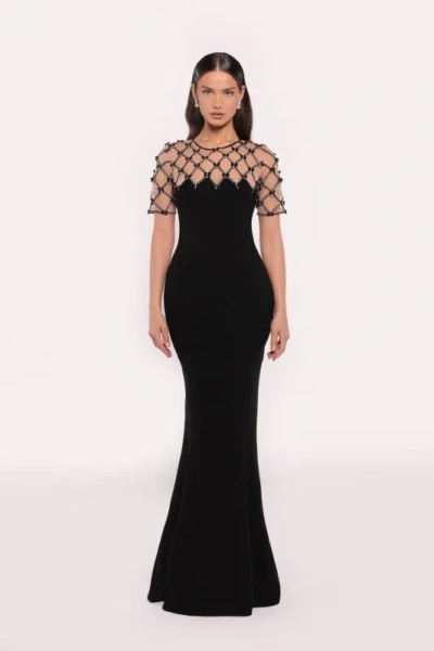 Tarik Ediz Melina Crepe Gown In Black