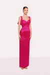 Tarik Ediz Merivia Taffeta Column Gown In Multi