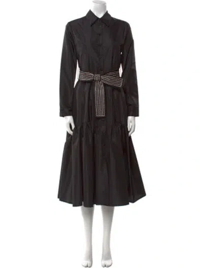 Pre-owned Tarik Ediz Midi Length Dress In Black