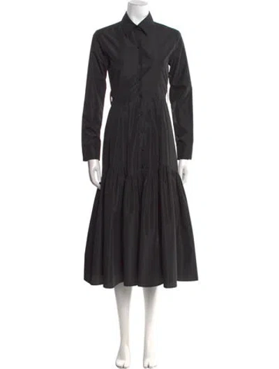 Pre-owned Tarik Ediz Midi Length Dress In Black