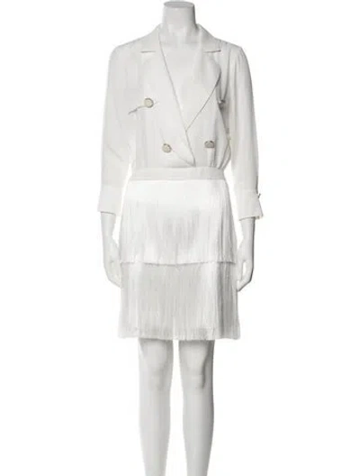 Pre-owned Tarik Ediz Mini Dress In Neutral