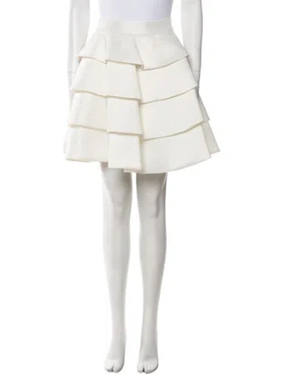 Pre-owned Tarik Ediz Mini Skirt In Neutral