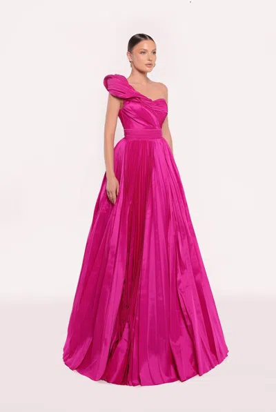 Tarik Ediz Morena Taffeta Gown In Pink