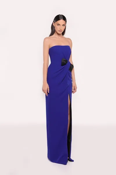 Tarik Ediz Natalie Crepe Strapless Gown In Multi