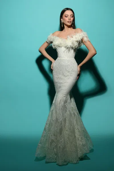 Tarik Ediz Off-shoulder Elias Gown In Multi