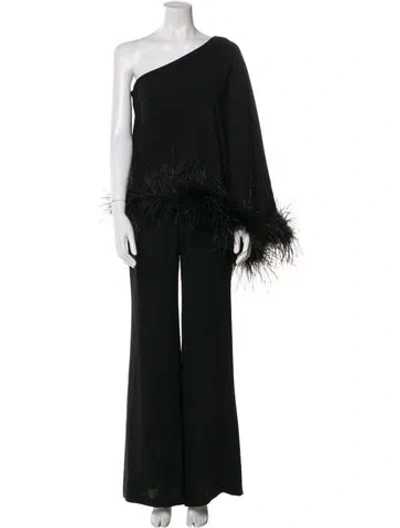 Pre-owned Tarik Ediz One-shoulder Jumpsuit In Black