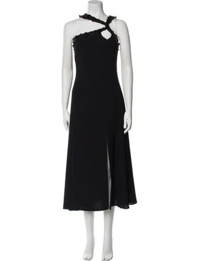 Pre-owned Tarik Ediz One-shoulder Long Dress In Black
