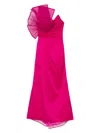 Tarik Ediz Pleated-detail Maxi Dress In Pink