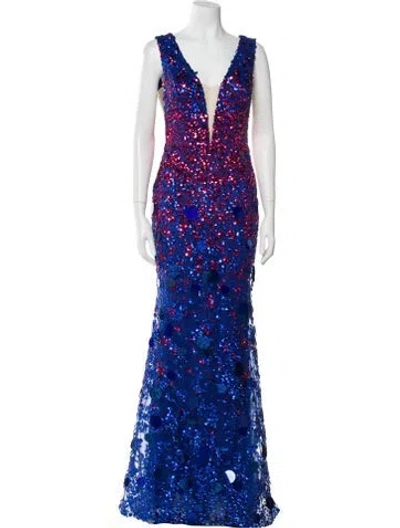 Pre-owned Tarik Ediz Printed Long Dress