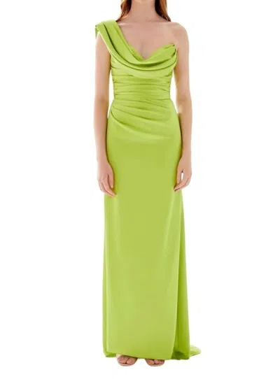 TARIK EDIZ PROM GOWN IN LIME