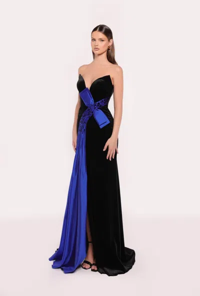 Tarik Ediz Raquel Velvet Gown In Black