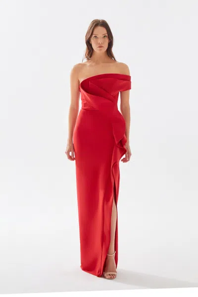 Tarik Ediz Renia Gown In Red