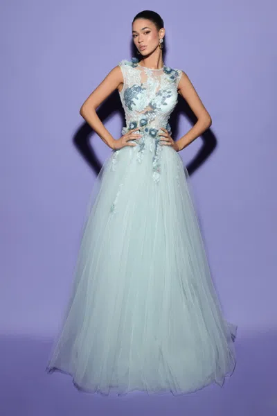 Tarik Ediz Sleeveless Briella Gown In Multi