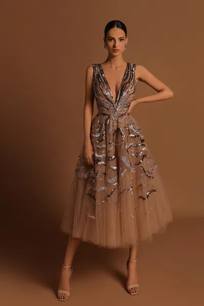 Tarik Ediz Sleeveless Deba Dress In Multi