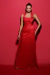 Tarik Ediz Sleeveless Gisele Gown In Multi