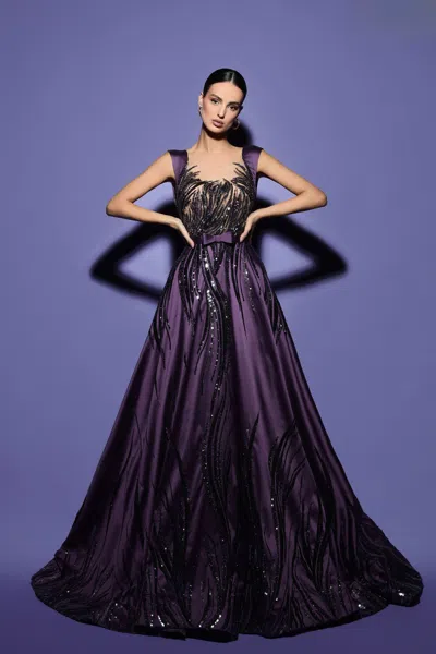 Tarik Ediz Sleeveless Life Gown In Multi