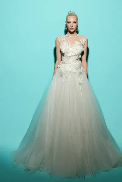 Tarik Ediz Sleeveless Nixie Gown In Multi