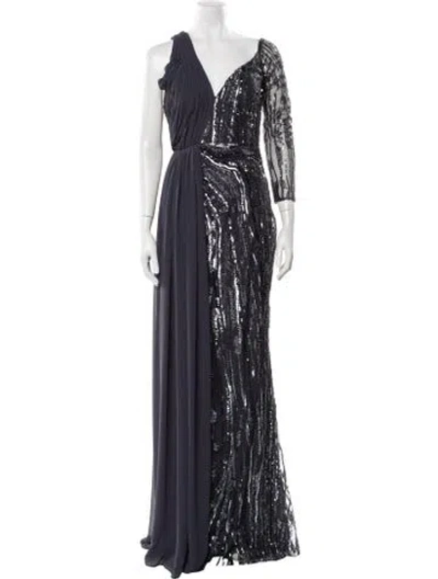 Pre-owned Tarik Ediz Square Neckline Long Dress