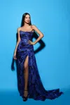 Tarik Ediz Strapless Esme Gown In Multi