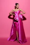 Tarik Ediz Strapless Genna Gown In Multi