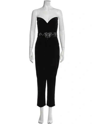 Pre-owned Tarik Ediz Strapless Jumpsuit In Black