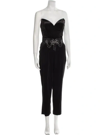 Pre-owned Tarik Ediz Strapless Jumpsuit In Black