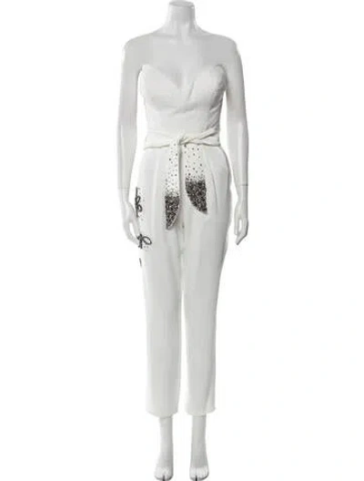 Pre-owned Tarik Ediz Strapless Jumpsuit In Neutral