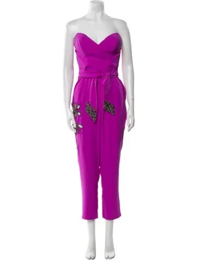 Pre-owned Tarik Ediz Strapless Jumpsuit In Purple