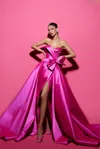 Tarik Ediz Strapless Leonor Gown In Multi