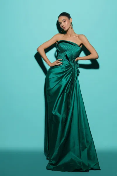 Tarik Ediz Strapless Lola Gown In Multi