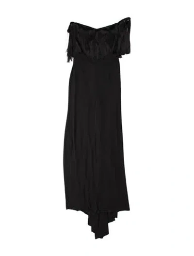 Pre-owned Tarik Ediz Strapless Long Dress In Black
