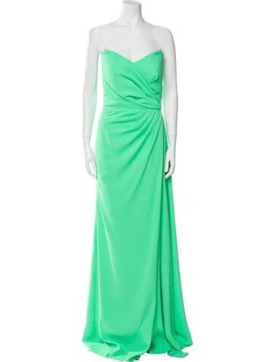 Pre-owned Tarik Ediz Strapless Long Dress W/ Tags In Green