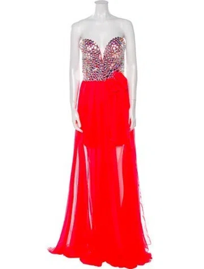 Pre-owned Tarik Ediz Strapless Long Dress W/ Tags In Pink