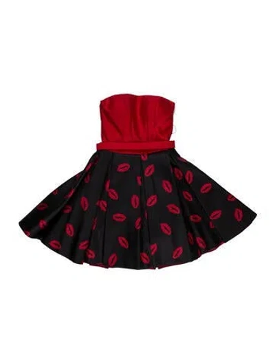 Pre-owned Tarik Ediz Strapless Mini Dress In Multi