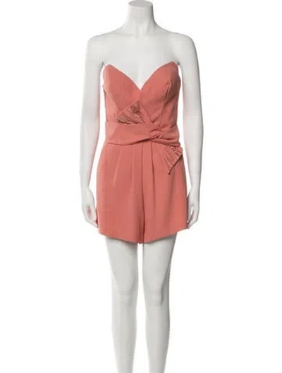 Pre-owned Tarik Ediz Strapless Romper In Orange