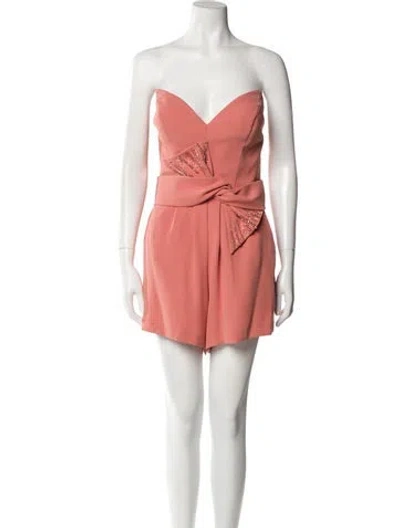 Pre-owned Tarik Ediz Strapless Romper W/ Tags In Pink